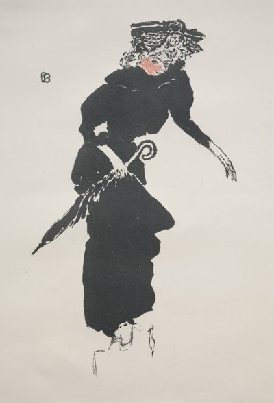 Kvinna med ett paraply av Pierre Bonnard
