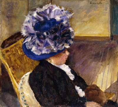 Ung kvinna i en blå hatt; Ung kvinna i en blå hatt av Pierre Bonnard