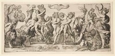 Bacchus och hans följe av Pierre Brebiette