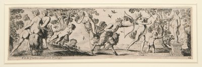 Friser av nymfer och satyrer (12 ark) av Pierre Brebiette