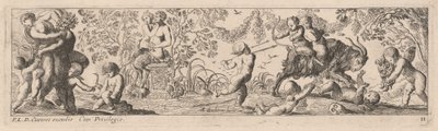 Putti och Satyrs skjuter pilar av Pierre Brebiette