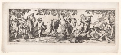 Vila Silenus och hans följe i ett landskap av Pierre Brebiette
