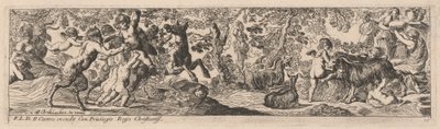 Satyrs och Putti leker med djur av Pierre Brebiette