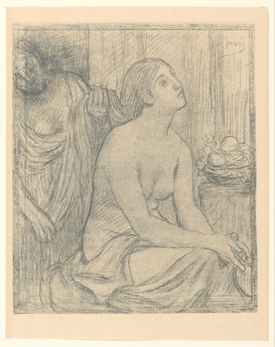 Kvinna på hennes toalett av Pierre Cécile Puvis de Chavannes
