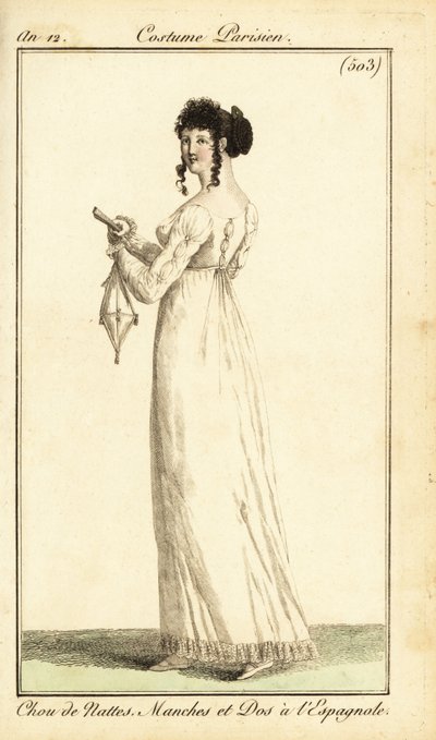 Kvinna i klänning med spanska pilar, Paris av Pierre Charles Baquoy