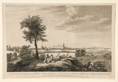 En sydostvy över staden New York, i Nordamerika av Pierre Charles Canot
