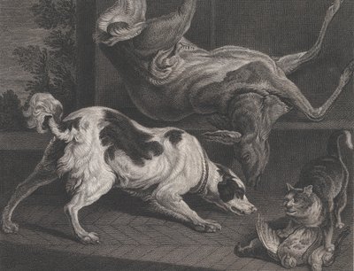 Hundar och stilleben, 1778 av Pierre Charles Canot