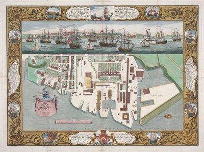 Nära Plymouth med Ordinance Wharfe... av Pierre Charles Canot
