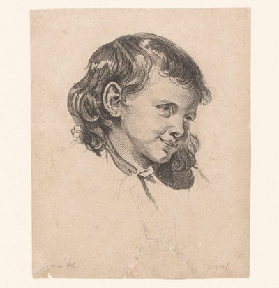 Barnets huvud, vänt åt höger Huvuden för olika figurer (serietitel) ir. Cahier de Têtes de différens Caracteres (serietitel) av Pierre Charles Ingouf