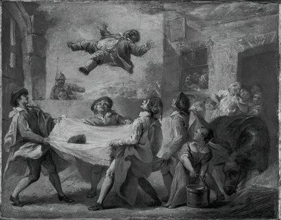 Sancho Panza kastas i en filt, 172324. av Pierre Charles Tremolieres