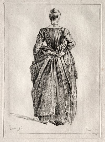 Studie av en kvinna från ryggen. av Pierre Charles Trémolière