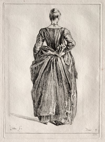 Studie av en kvinna från ryggen av Pierre Charles Trémolière