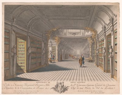 Bibliotek för klostret Sainte-Geneviève i Paris Bibliotheque de Sainte Genevieve (titel på objekt) av Pierre Claude Delagardette