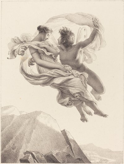 Zephyr och Psyche av Pierre Claude François Delorme