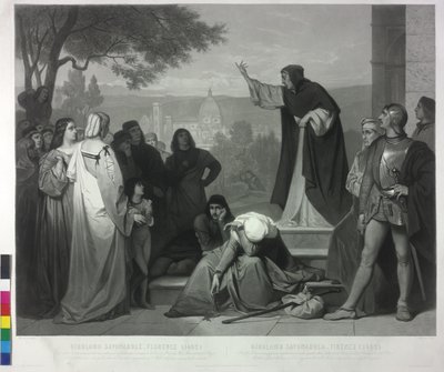 1493 Savonarolas predikan i Florens av Pierre Cottin