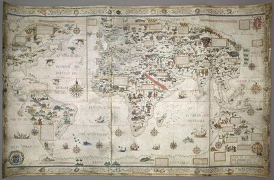 Lägg till MS 24065 World Map (Planisphere) av Pierre Descaliers