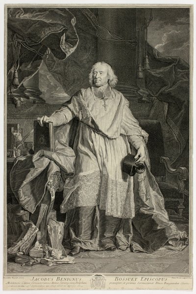 Porträtt av Jacques Bénigne Bossuet, biskop av Meaux av Pierre Drevet
