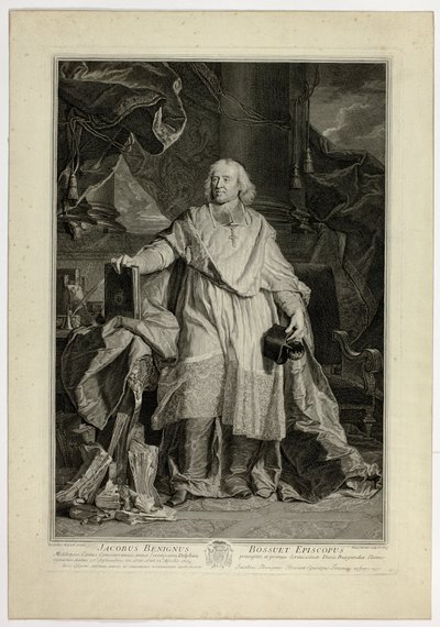 Porträtt av Jacques Bénigne Bossuet, biskop av Meaux av Pierre Drevet