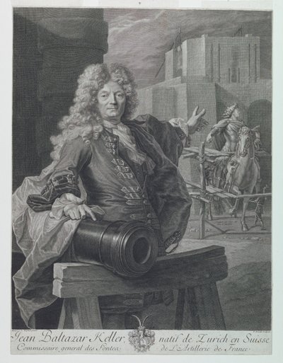 Porträtt av Jean-Balthasar Keller av Pierre Drevet