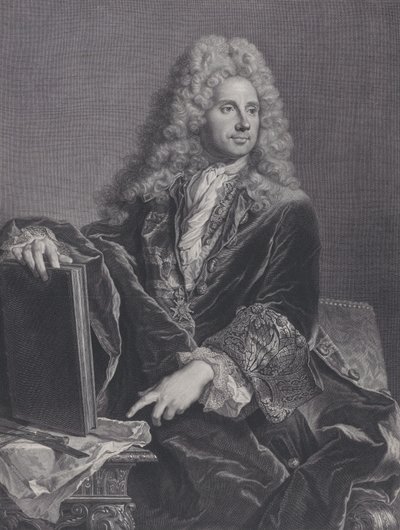 Porträtt av Robert de Cotte, 1722. av Pierre Drevet