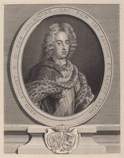 Fredrik Augustus III, kung av Polen av Pierre Drevet, after François de Troy