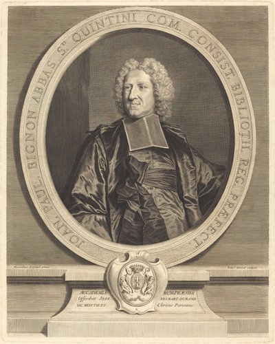 Jean Paul Bignon, abbot av St. Quentin av Pierre Drevet after Hyacinthe Rigaud