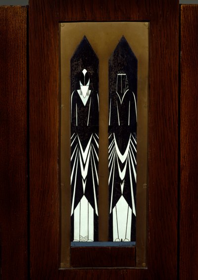 Art Nouveau: stödskåp i ek, metall och elfenben av Pierre legrain (1889-1929) av Pierre E. Legrain