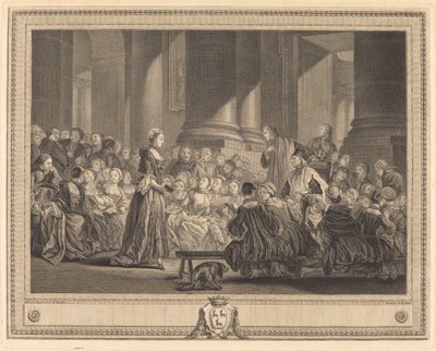 Katekeserna av Pierre Etienne Moitte after Pierre Antoine Baudouin