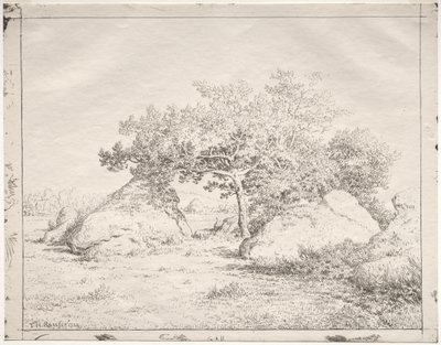 Körsbärsträd på Blau. av Pierre Etienne Theodore Rousseau