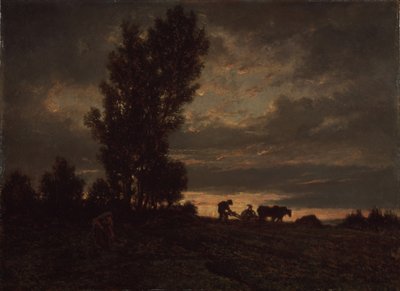 Landskap med en plogman, 1860-talet av Pierre Etienne Theodore Rousseau