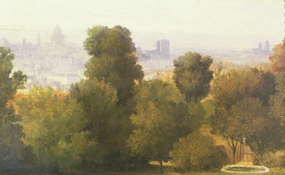 Paris sett från Bellevilles höjder, c.1830 av Pierre Etienne Theodore Rousseau