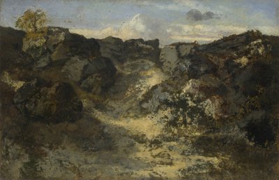 Stenigt landskap, ca. 1840 av Pierre Etienne Theodore Rousseau