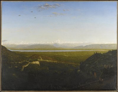 Utsikt över Mont Blanc, se från La Faucille, ca 1865 (olja på duk) av Pierre Etienne Theodore Rousseau
