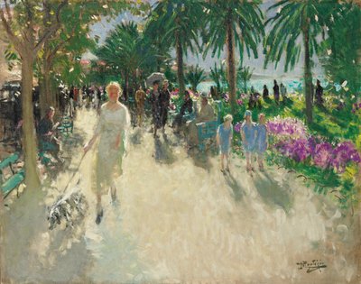 La Croisette, Cannes (olja på duk) av Pierre Eugene Montezin