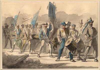Planteringen av ett frihetsträd i Frankrike 1848, 1848 av Pierre Eugène Lacoste