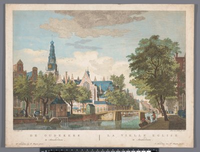 Utsikt över Oude Kerk i Amsterdam Oudekerk i Amsterdam (titel på objekt) av Pierre Fouquet