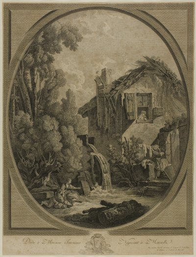 Väderkvarn landskap av Pierre Francois Laurent