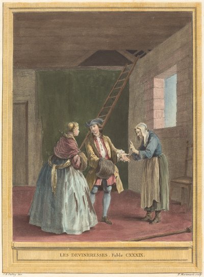 Les devineresses (Spåkägarna) av Pierre Francois Martenasie after Jean Baptiste Oudry