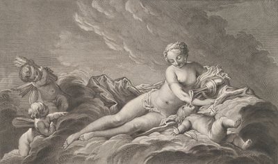 Venus ger nektar till Amor, 1700-talet. av Pierre François Basan