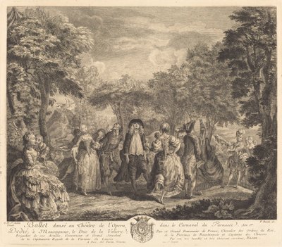 Balett på Operan av Pierre François Basan after Gabriel Jacques de Saint Aubin