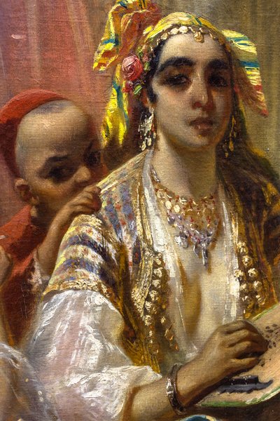 Kvinnor från Alger, innergård interiör av Pierre François Eugène (after) Giraud