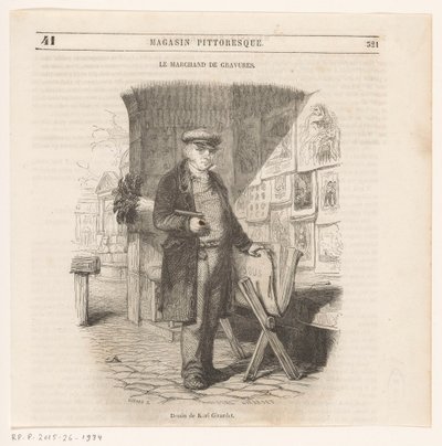 Prenthandelaar The Merchant of Gravings (titel på objekt) av Pierre François Godard (II)