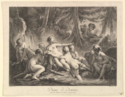 Diana och Acteon. av Pierre François Tardieu