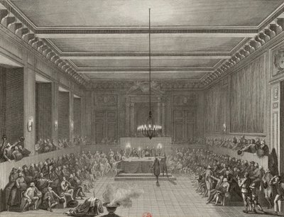 Pariskommunen tilldelar den 15 januari 1790 engelsmannen C.J.W. Nesham ett svärd och en medborgerlig krona. av Pierre Gabriel Berthault