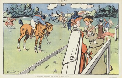 Ett parti polo. Illustration för Le Rire av Pierre Georges Jeanniot