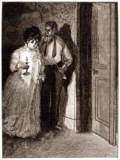"Boule de Suif": Elisabeth Rousset vägrar sova med Cornudet, början av 1900-talet (illustration) av Pierre Georges Jeanniot