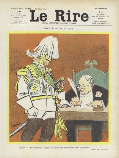 tysk förlikning. Illustration för Le Rire av Pierre Georges Jeanniot