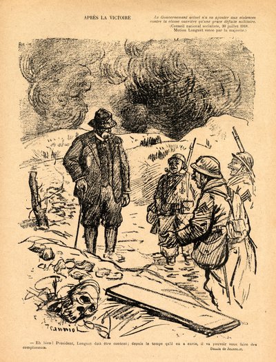 Det röda skrattet, satirisk i svartvitt av Pierre Georges Jeanniot