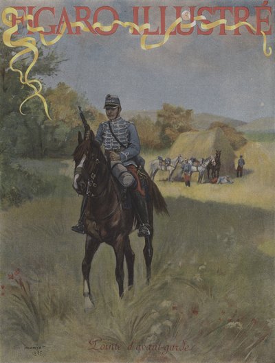 Förtrupp. Omslag till Le Figaro Illustre, mars 1896 av Pierre Georges Jeanniot