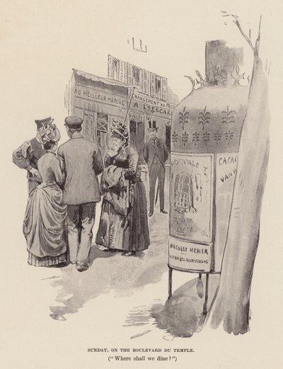 Söndag, på Boulevard du Temple (gravyr) av Pierre Georges Jeanniot